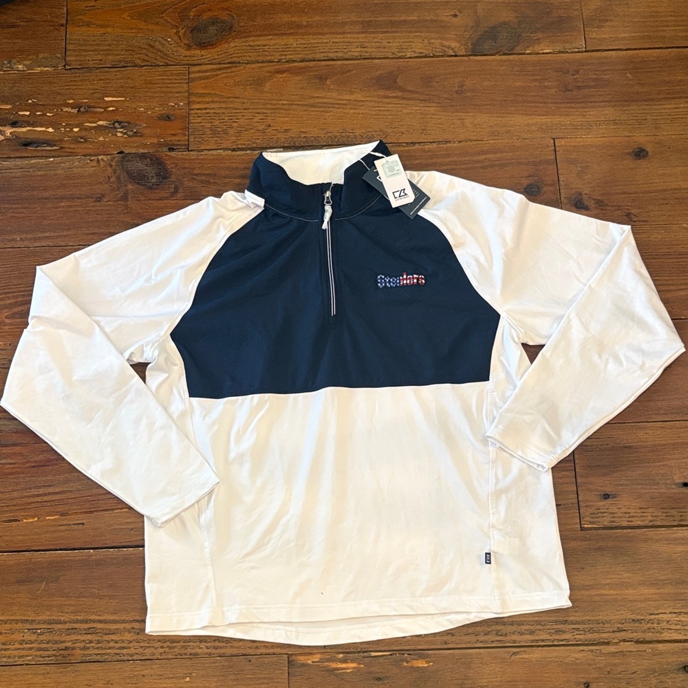 Cutter & Buck Steelers Navy and White Half-Zip Pullover - Picture 1 of 6